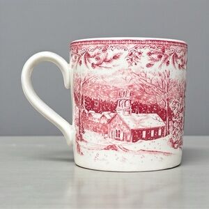 RARE Burleigh for Williams Sonoma Red & White Transferware Mug